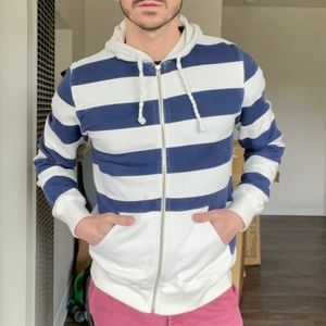Forever 21 Nautical Zip-up Hoodie, S